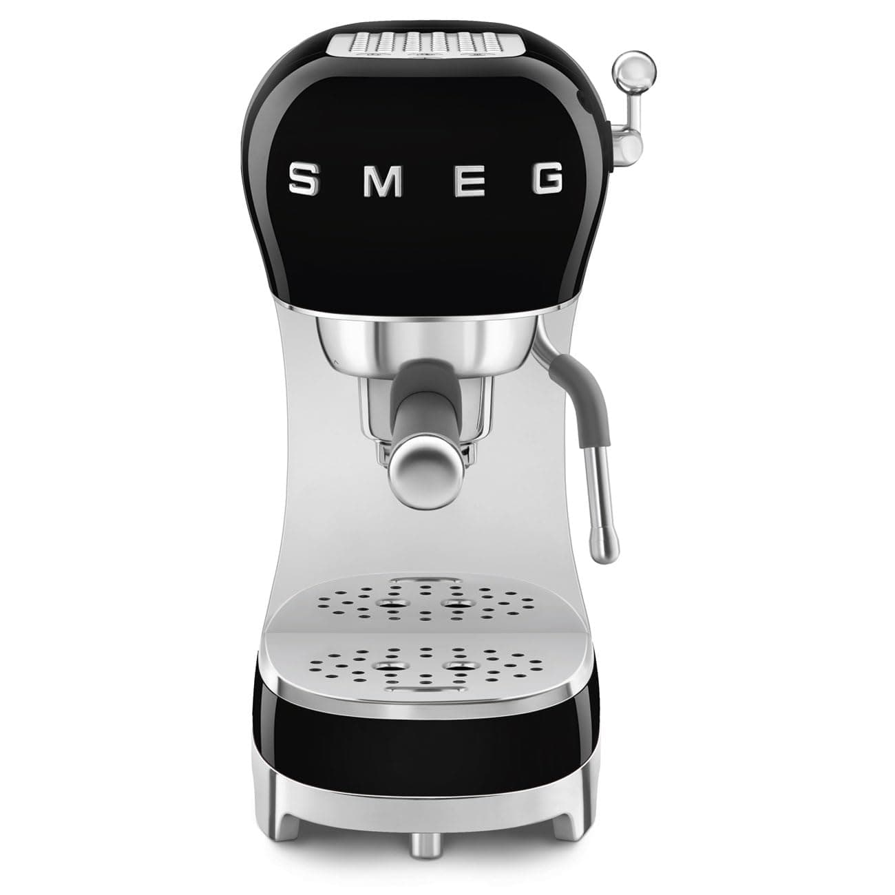 Smeg Black Espresso Coffee Machine with Steam Wand