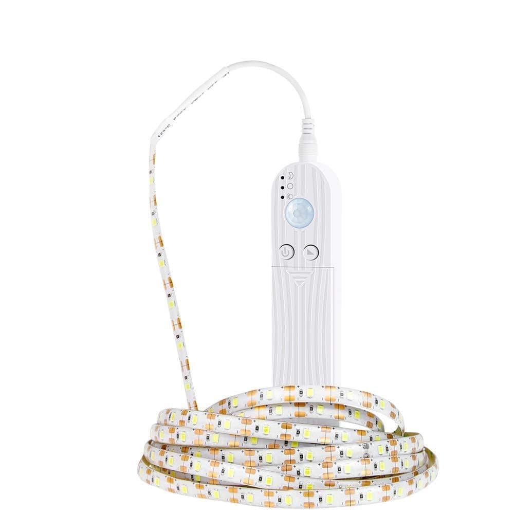Fawoonu Dimmable LEDs Strips Light PIR Motion Sensor 3 Meters 180LEDs Rope Light for TV Computer Desktop Background Home Kitchen Decorative Lighting