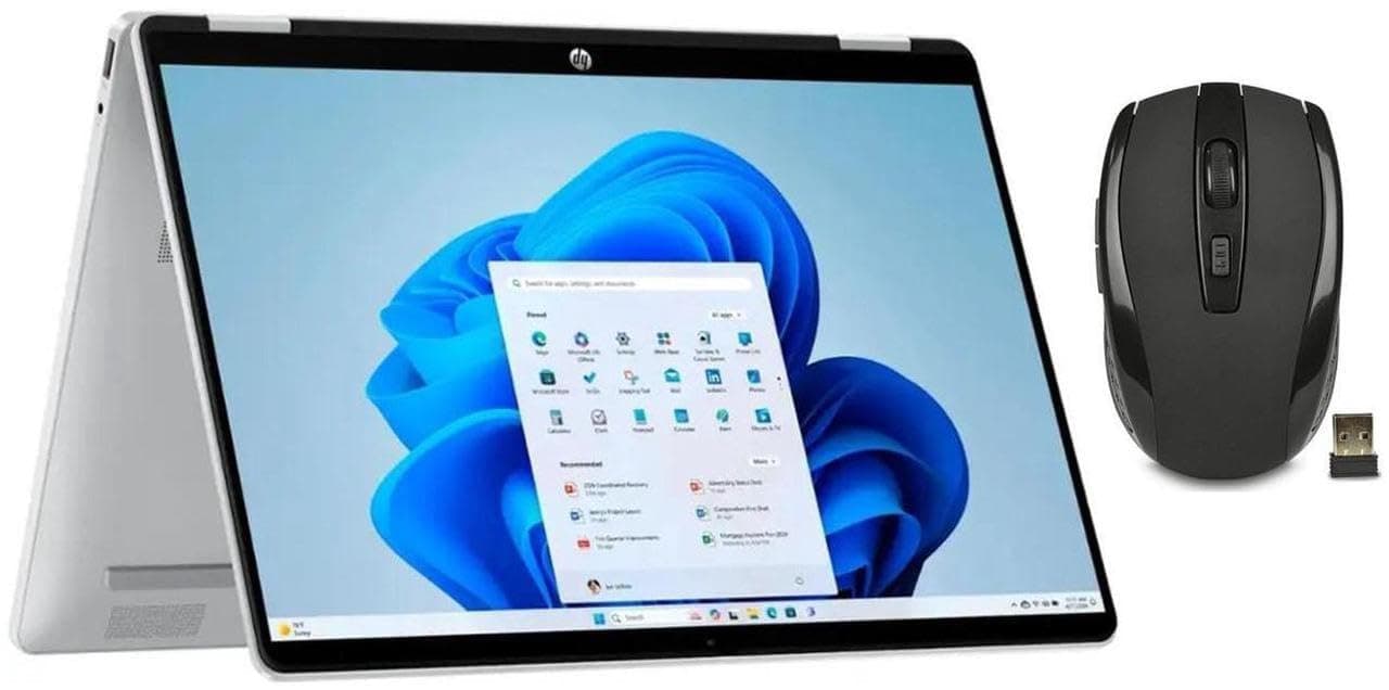 HP OmniBook 5 Flip 2-in-1 14" FHD+ Touch Screen Laptop |Intel Core 7 150U|Intel Graphics| Copilot |Backlit| Silver | 16GB RAM DDR5 | 512GB SSD |Windows 11 Home |Bundle with Wireless Mouse