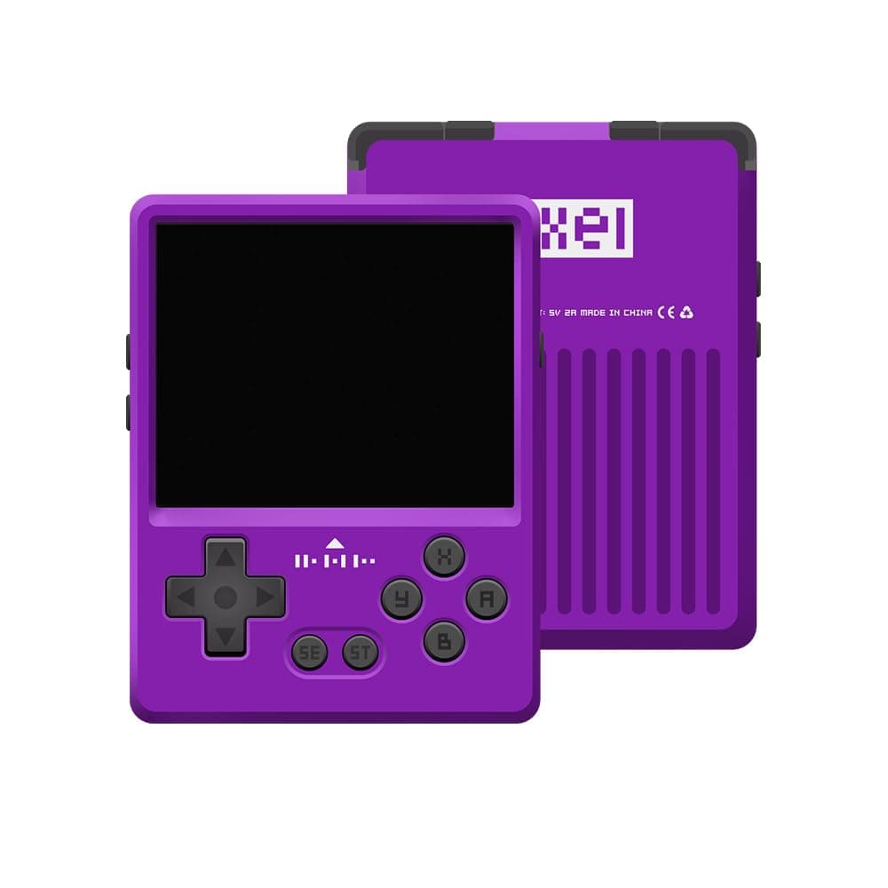 GKD Pixel 2 Console Metal Retro Game Player Portable Mini Pocket Handheld, Preinstalled with 64GB TF Card 1800mAh Battery 2.4-inch IPS Screen Aluminum Body Console Gaming Player (Purple 64GB)