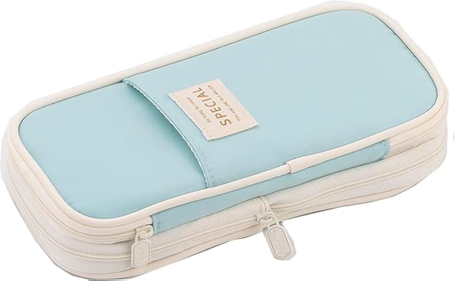 Arnuixty Large Storage Pencil Case Pen Bag with Zipper Big Capacity Pouch Organizer for Office Travel Holder Box(Blue)