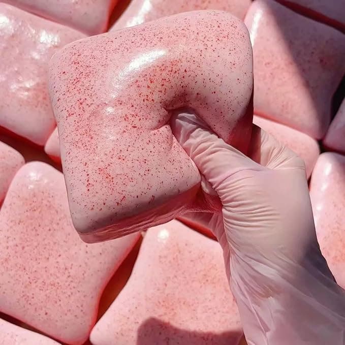 Bread Butter Squishy Stress Ball, Fun Slow Rising Fidget Toy for ADHD Anxiety Relief, Cute Pink Party Favor Gift & Stocking Stuffer