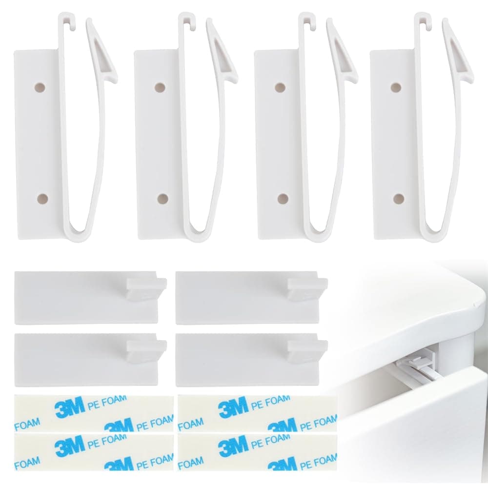 8 Pcs Child Safety Cabinet Locks, Invisible Baby Proofing Toddlers Safety Locks with Strong Adhesive for Cabinet Cupboard and Other Furniture, No Drilling Required Easy Install (White)