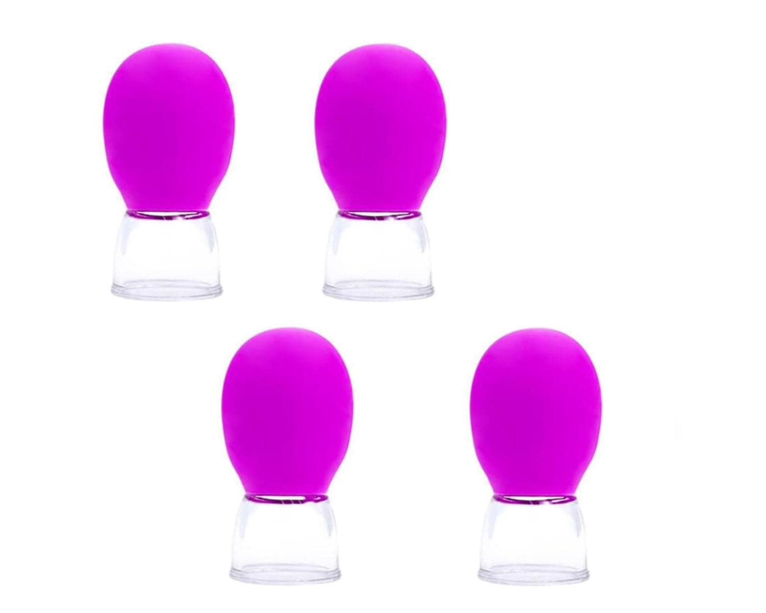 4 PCS Silicone Facial Cupping Set, Cups for Face and Eye Cupping Massage, Vacuum Cups with Strong Suction, Cupping Glass Skin Tightening, for Face Massage, Body Relaxation and Pain Relief