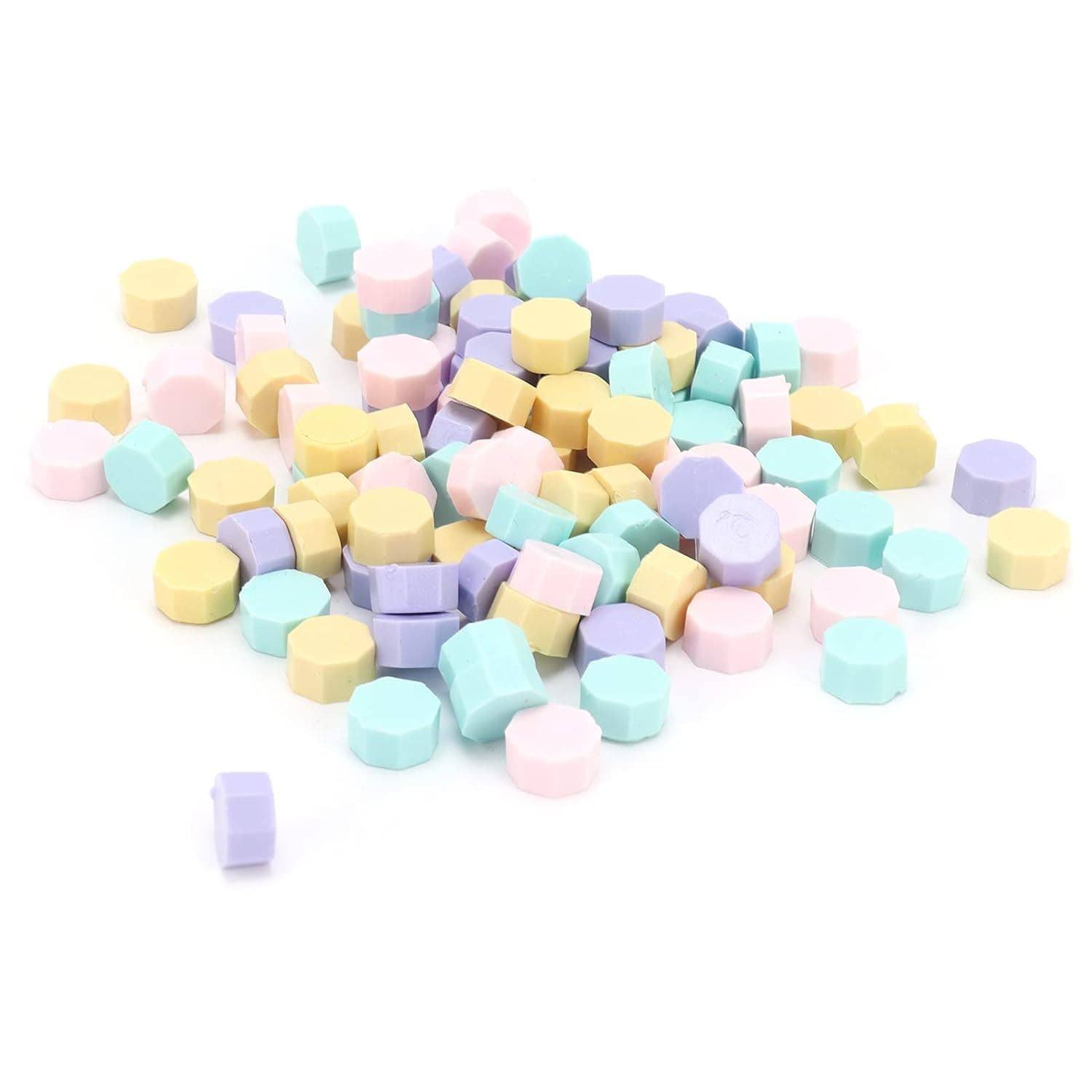 100Pcs Octagonal Seal Wax Beads Kit, DIY Stamp Sealing Wax Mixed Color Sealing Wax Beads for Wedding Invitations Letters Gift Wrapping Crafting