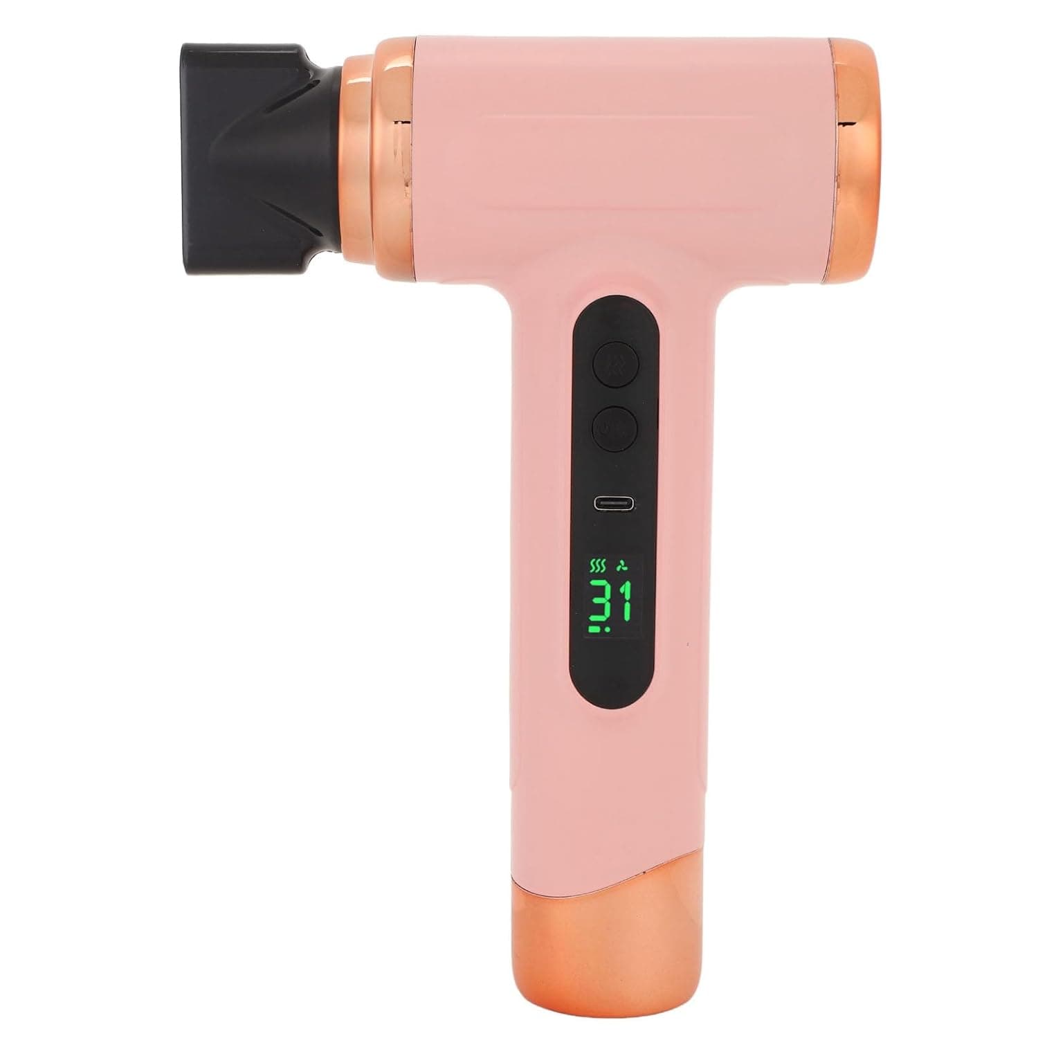 Asixxsix Cordless Hair Dryer, 15000mAh USB Rechargeable 200W Temperature Adjustable Hair Dryer, Travel with 360 Degree Rotating Nozzle for Home Dormitory Travel (Pink)