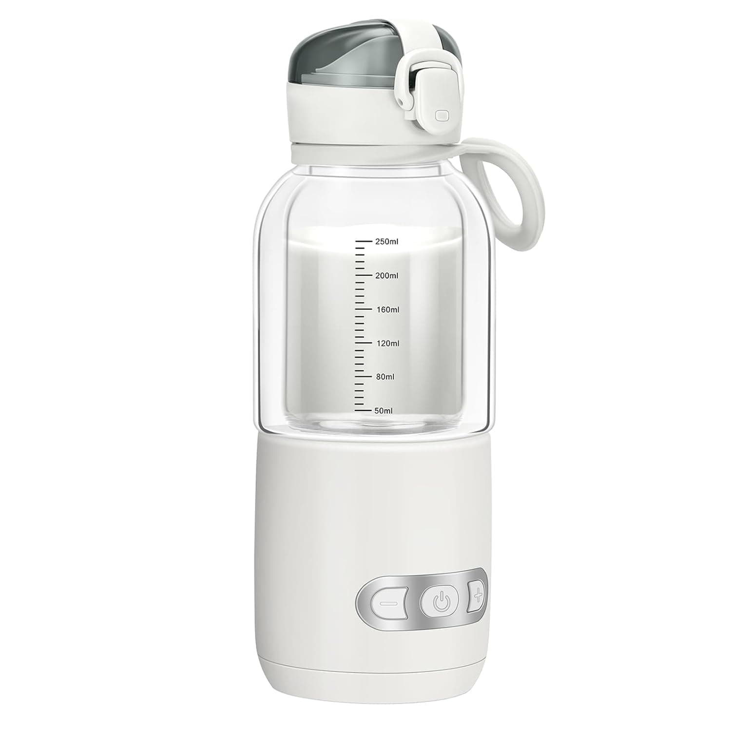 Portable Bottle Warmer, Electric Baby Bottle Shaker for Travel, Bottle Warmer for Breastmilk, Rechargeable 15000mah Cordless Baby Bottle Warmer, 98ºF-131ºF/Double-Glazed, Fast Charge(White)