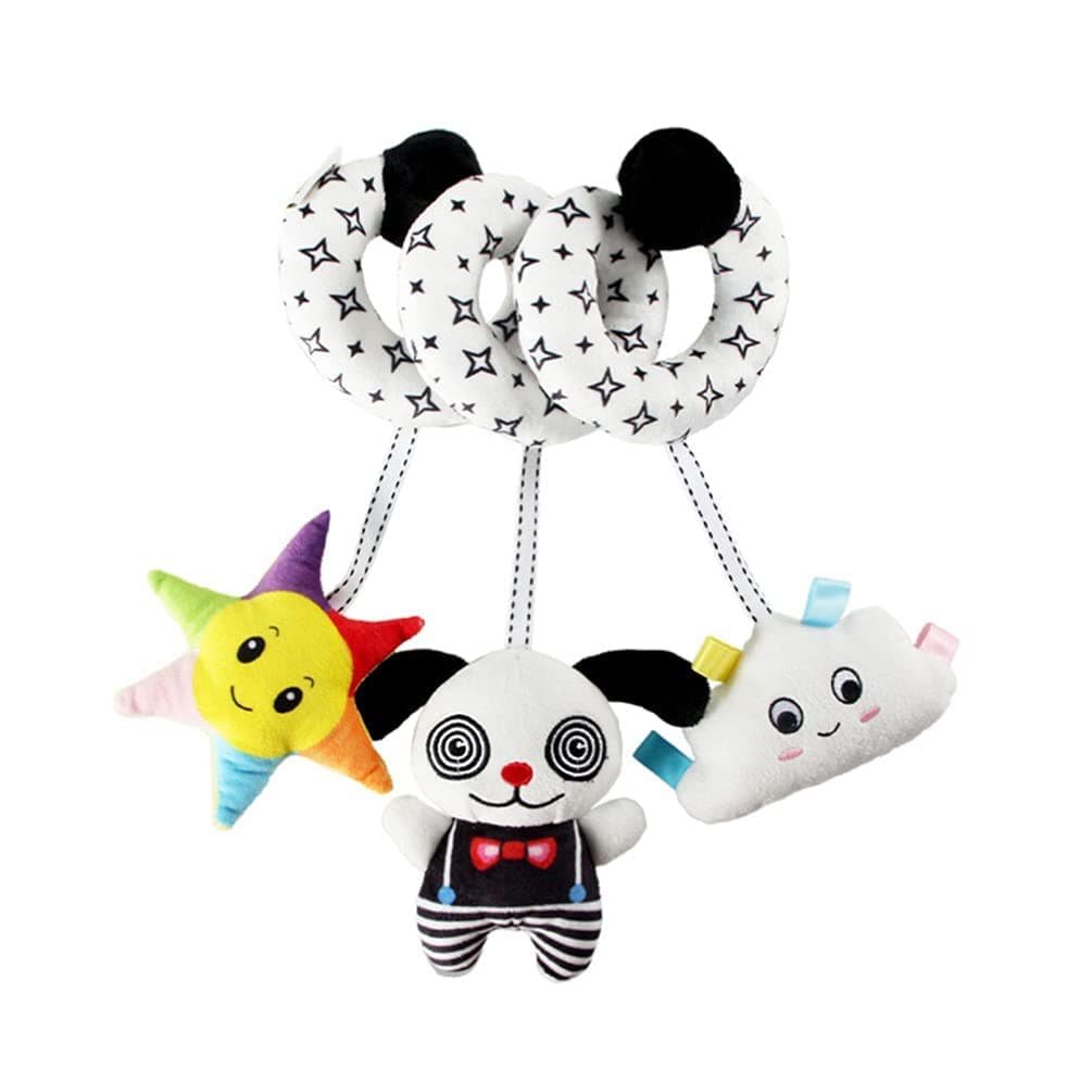 Activity Spiral Toys Baby Dog Plush Toys Stroller Music Toy Rattles Toys Crib Activity Hanging Toy for Baby Infant Newborn