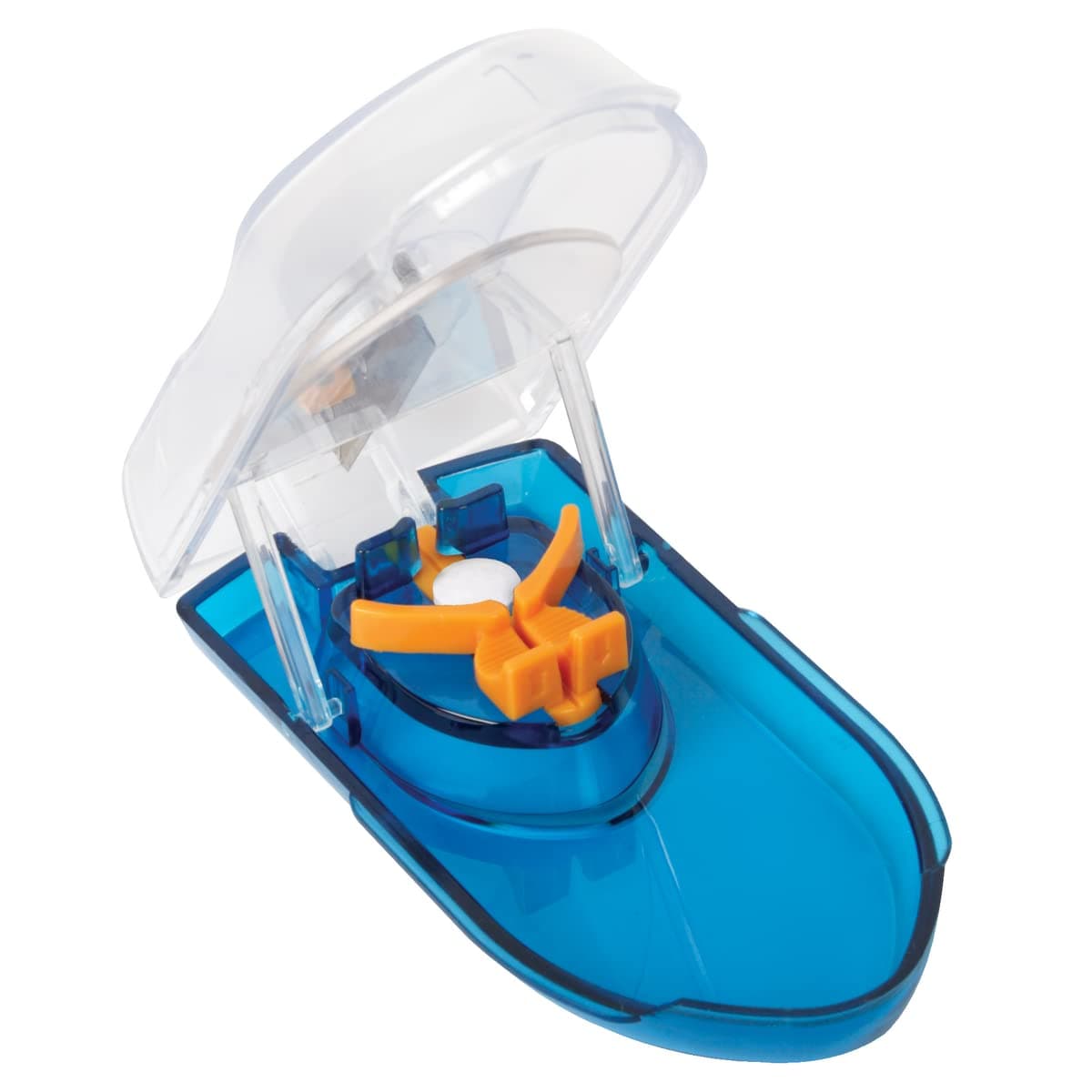 Ezy Dose Pill Cutter with Safety Shield, Safely Cut Pills and Vitamins, Pill Splitter, Pill Splitter, Retractable Blade Guard, Blue