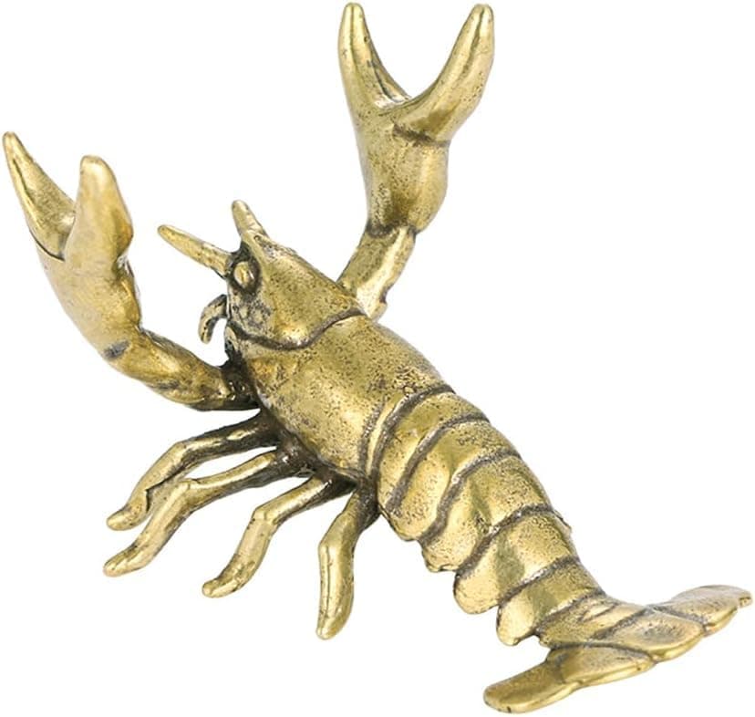 Lobster Pen Holder, Funny Lobster Desk Pen Stand, Metal Lobster Stationery Organizer, Creative Weightlifting Animal Figurine Desk Rack for Office, Home, Study Decoration, Novelty Gift (Gold)