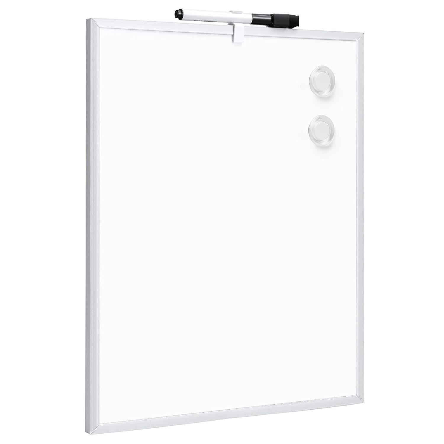 Amazon Basics Magnetic Dry Erase Board, Aluminum Frame, W28 x H36 cm, White