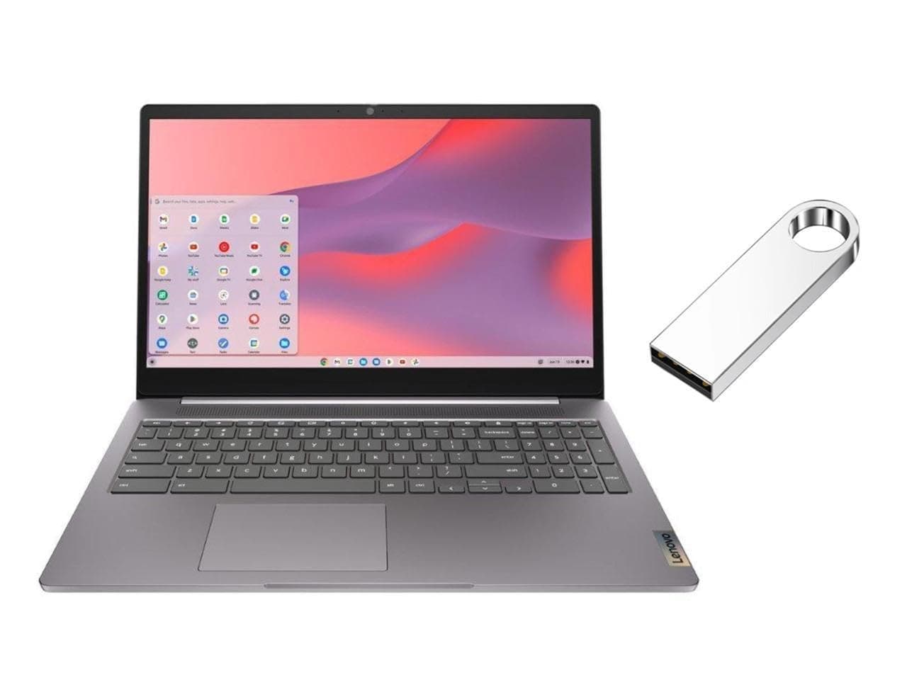Lenovo IdeaPad 3i Chromebook 15.6” FHD 1920 x 1080 Display | Intel Celeron N4500 1.1GHz | Intel UHD Graphics | Camera |Grey | 4GB RAM | 64GB SSD | Chrome OS | Bundle with 64GB USB Flash Drive