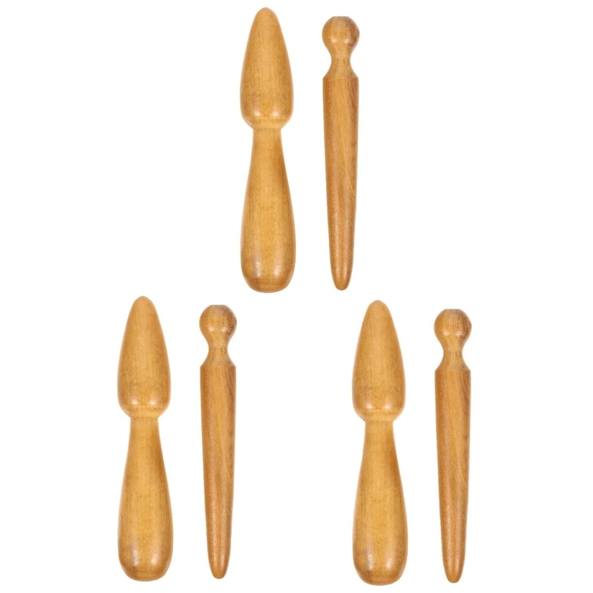 Beavorty 6pcs Foot Hand Massage Wood Massage Sticks Portable Acupressure for Home Hotel Travel Relaxation