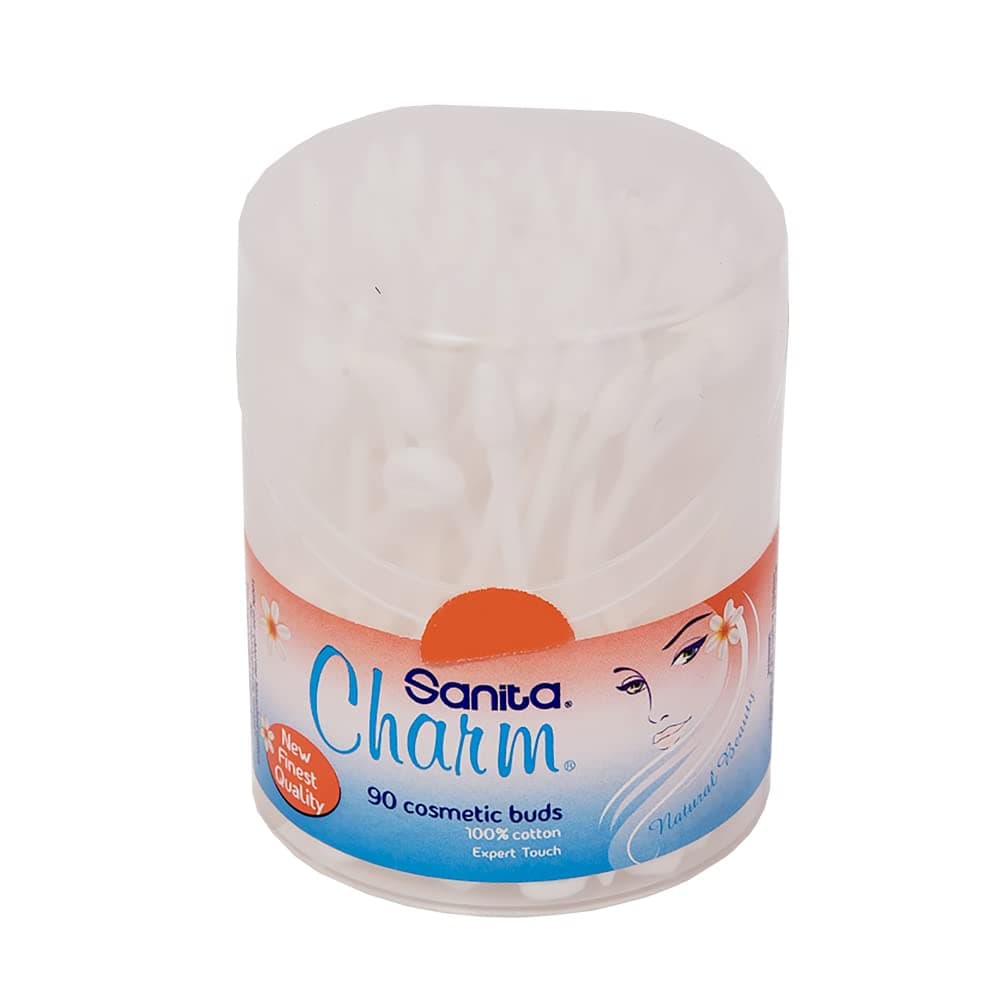 Sanita Charm 100% Cotton Cosmetic Buds, 90 buds