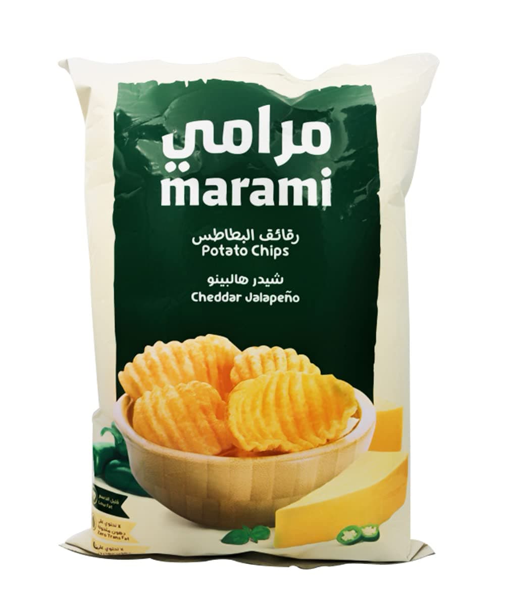 Marami Wavy Chips Cheddar Jalapeño 100Gm