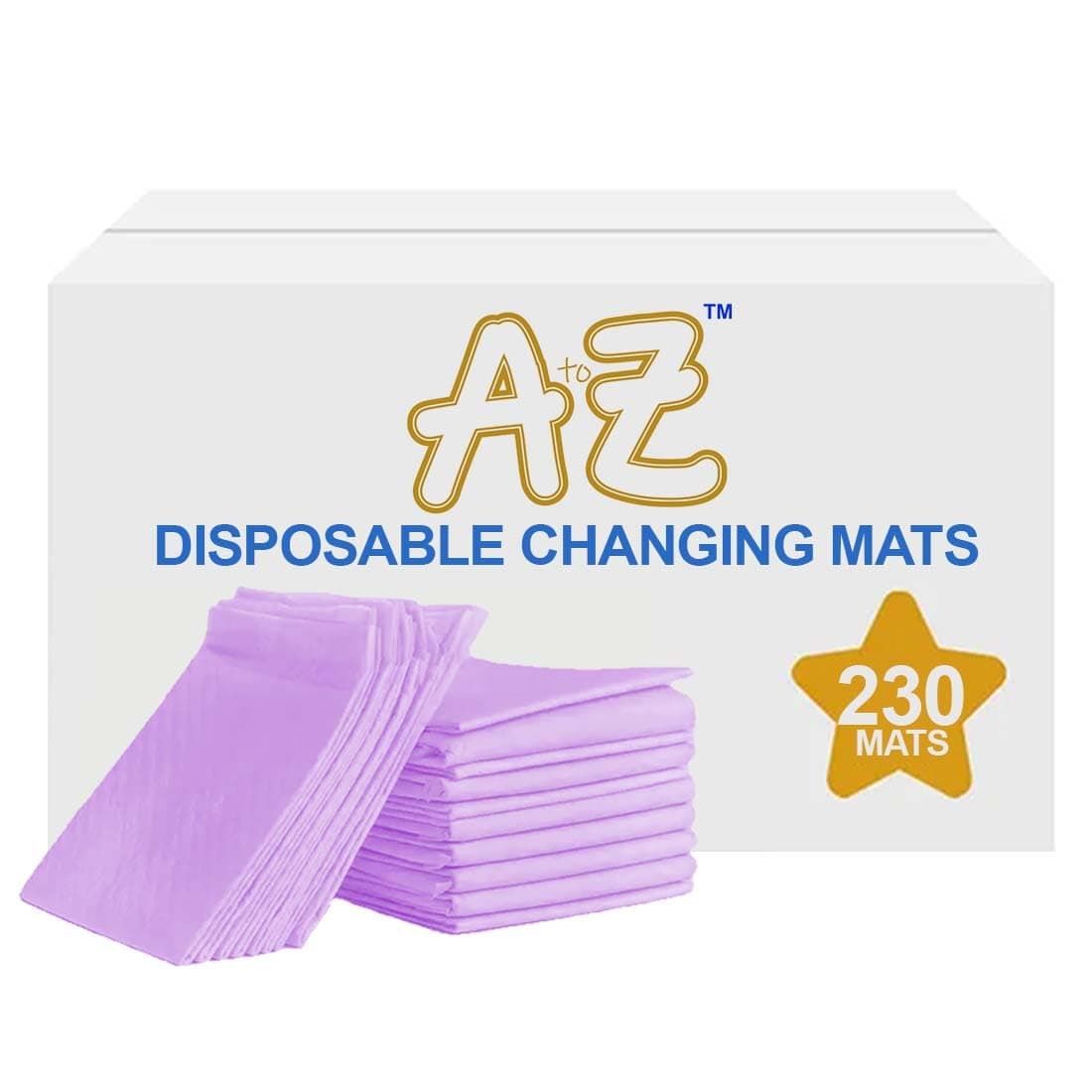 A to Z Disposable Changing Pads/mat (45 x 60cm (230 Count), Extra Large Underpads waterProof for Incontinence, Heavy Absorb Chucks Pads for Kids, Babies and Puppy-Lavender