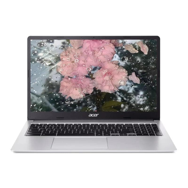 Acer Chromebook 315, 15.6" FHD Display Laptop, Intel Celeron N4500, 4GB RAM, 64GB eMMC, Webcam, Chrome OS, Pure Silver, Protective Sleeve Included, TWE 64GB SD Card