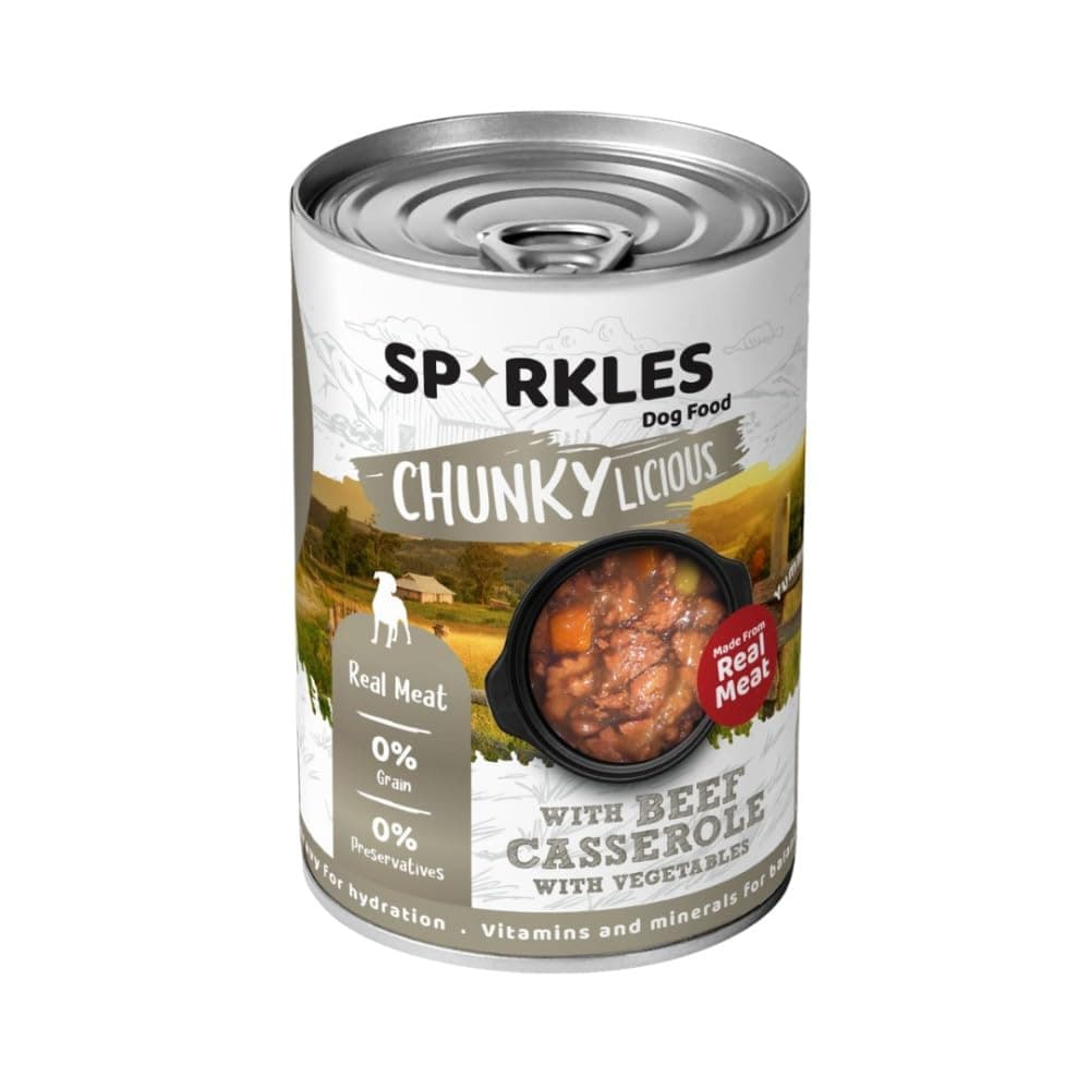 Sparkles Chunky Licious with Beef Casserole and Vegetables Wet Food for Adult Dogs 400 g