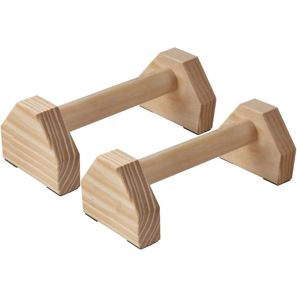 Push-up Stand, 2 PCS Wood Pushup Bars Non-Slip Base Exercise Home Workout Equipment,9.8 Inch Wooden Parallettes Handle Stands Grip for Men Strength Training