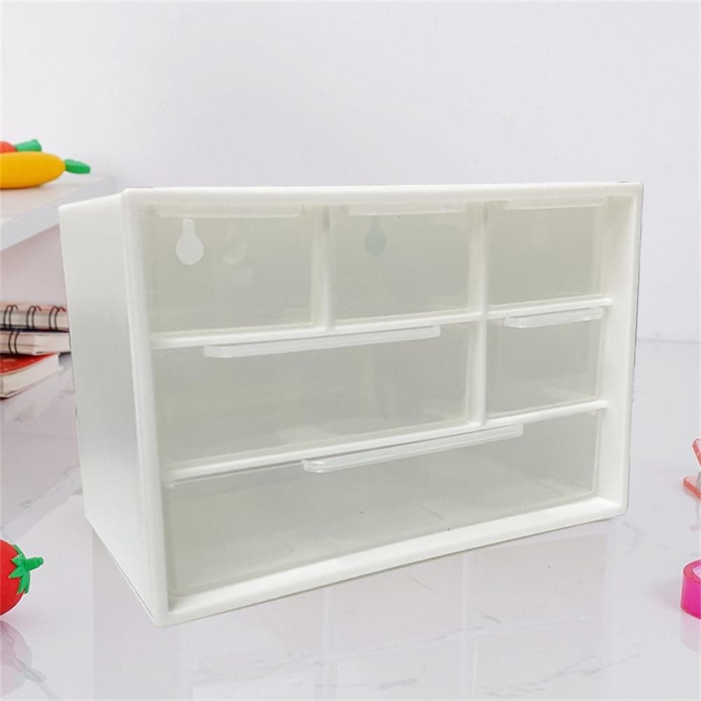 1pcs Desk Organizers Box 6 Compartments Plastic Desktop Drawer Storage Box Storing Organizer for Makeup Hardware Beads Office Craft Storagew
