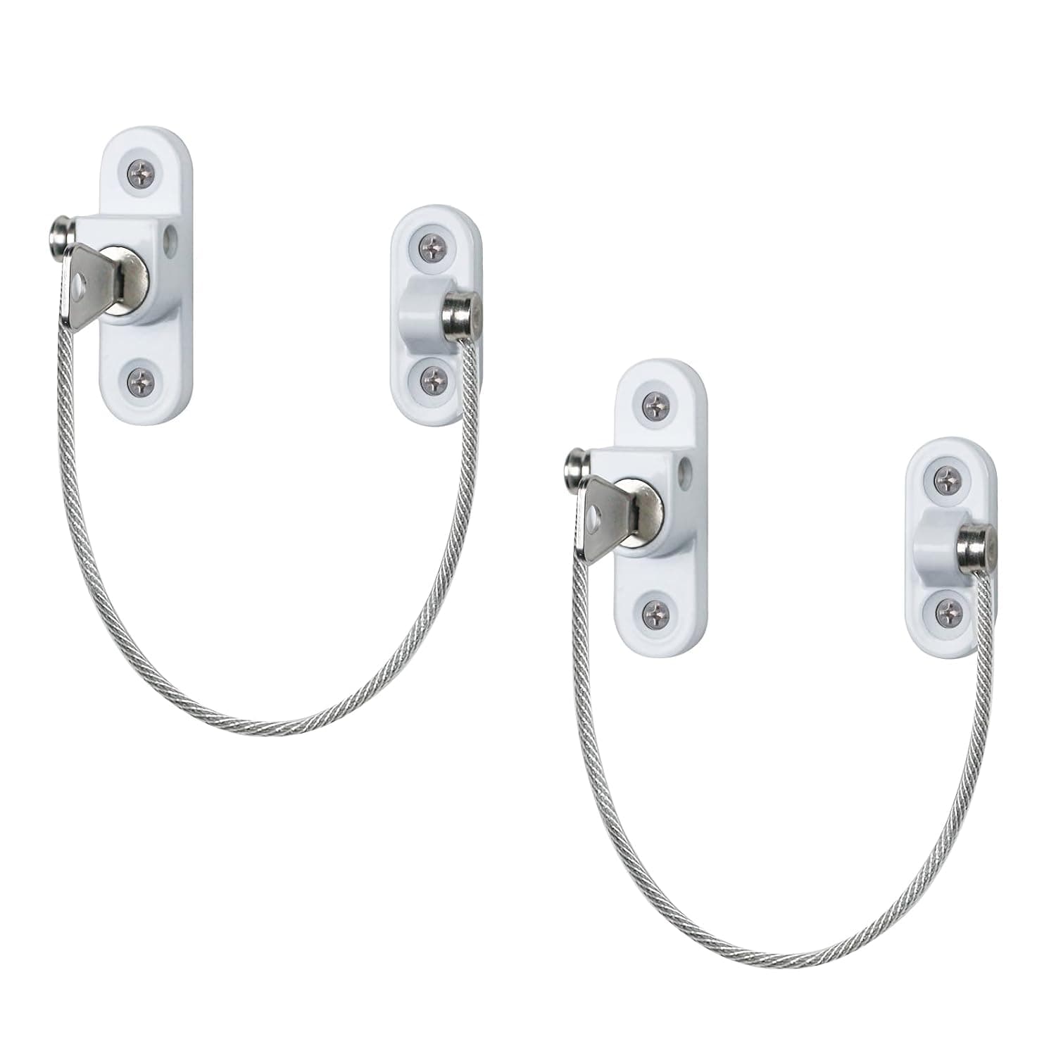 2Pcs Window Locks for UPVC Windows, YTOOK Window Cable Restrictor Window Safety Locks with Keys and Screws for Child & Baby Safety