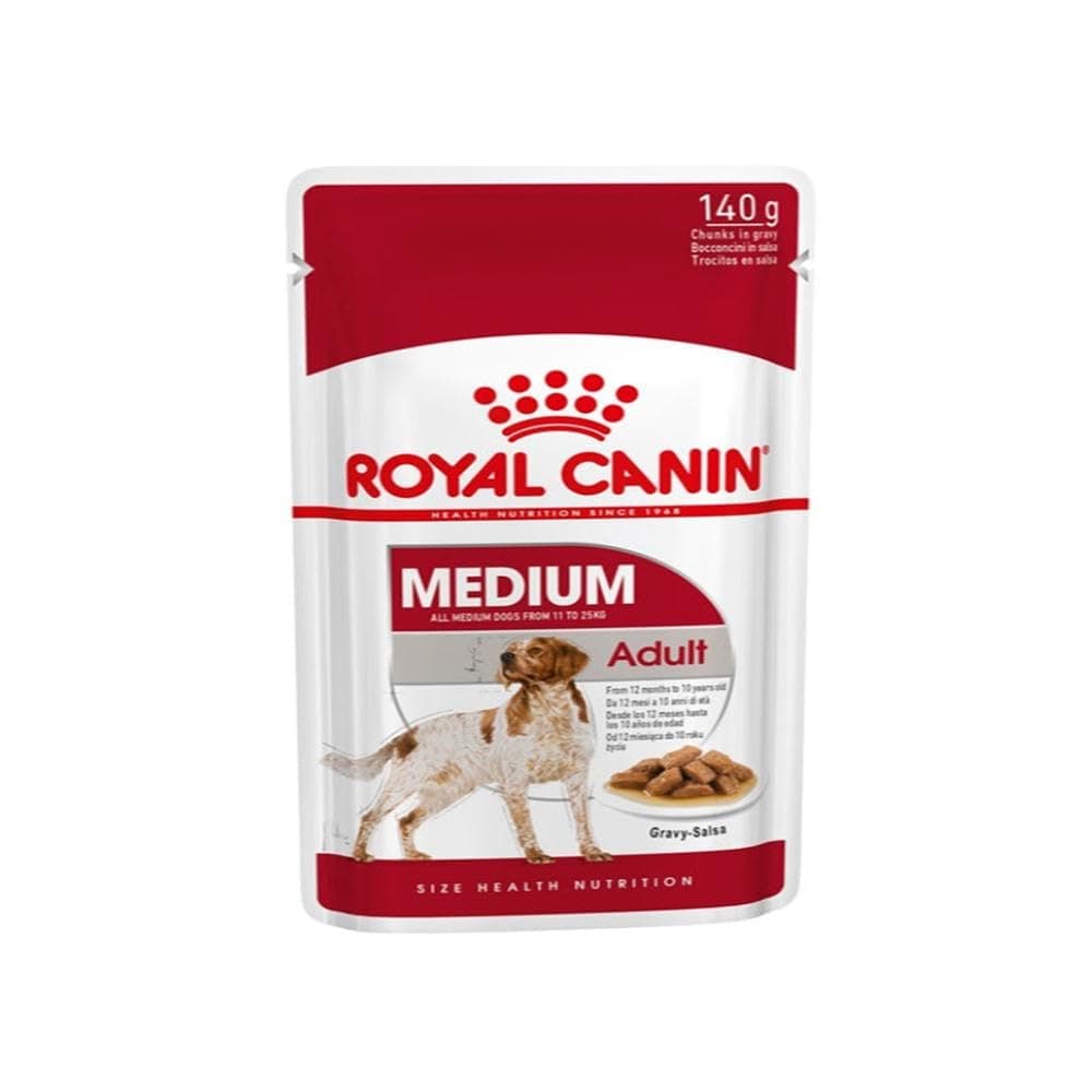 Royal Canin Wet Food SHN Medium Puppy 10x140gm (Bag) | Helps Manage Weight and Digestion while Supporting Overall Development