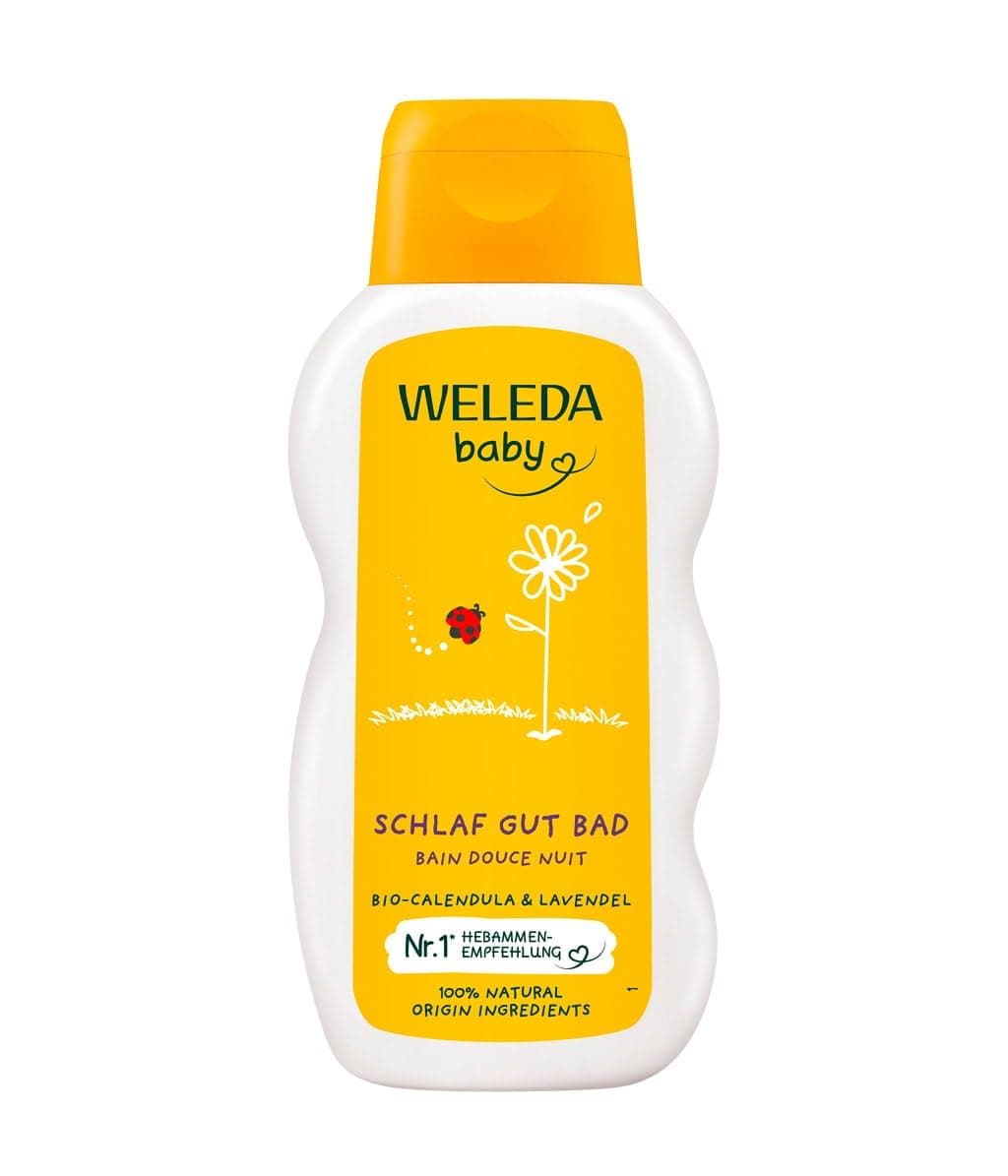 WELEDA Organic Baby Calendula Sleep Well Bath - Gentle Natural Cosmetics Care Bath for Evening Relaxation for Babies (1 x 200 ml)