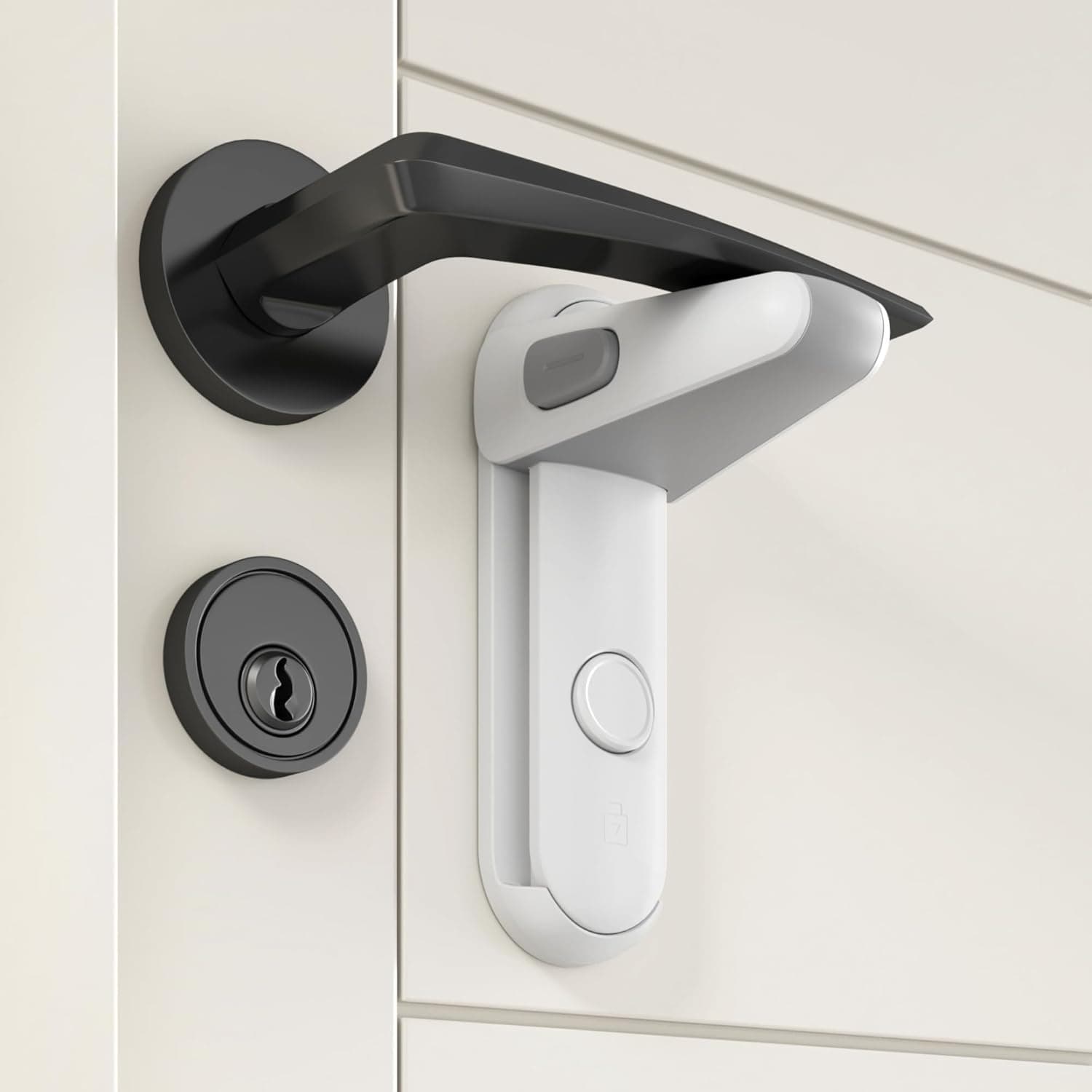 Childproof Door Lever Lock, Baby Proofing Door Handle Lever, Door Handle Child Proof, Toddler Door Locks, Strong Adhesive no Tools Need or Drill (grey)