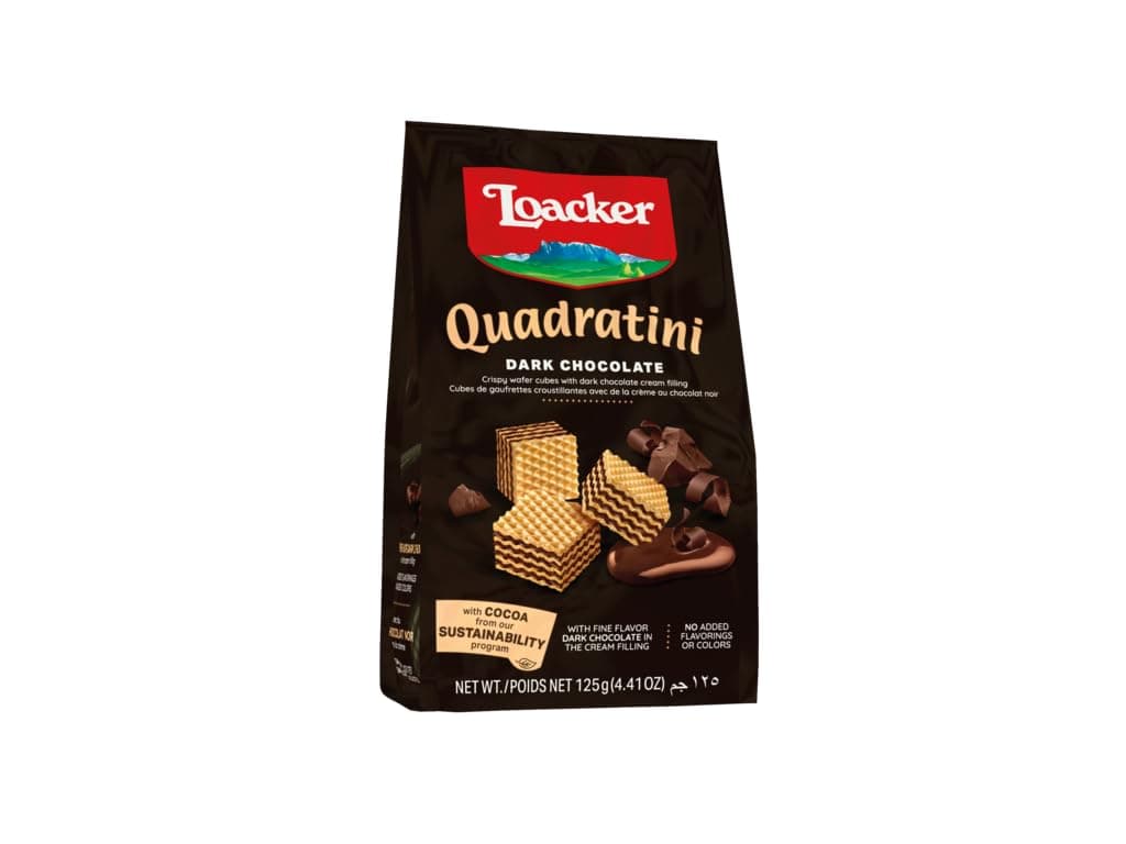 Loacker Quadratini Dark Chocolate Wafer, 125 G
