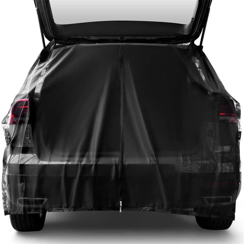 Car Tailgate Mosquito Net, Car Camping Net, Breathable Mesh Net for Car Tailgate for UV Sun Protection Ventilation Mesh Closed by Zipper, Magnetic Suction for SUV MPV Camping Self Drive Trip, L