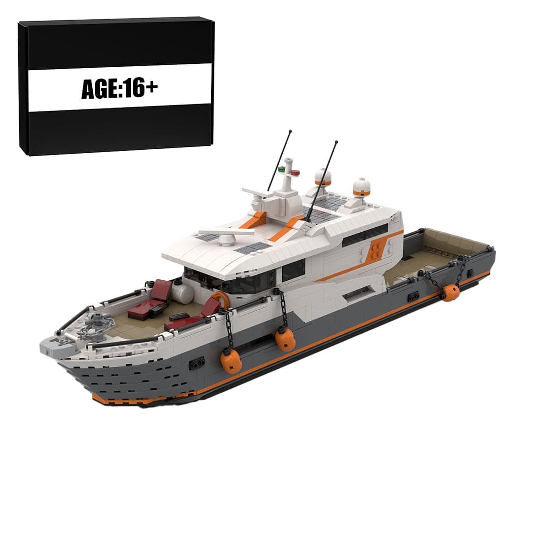 Ferry Yacht Construction Kit, DIY Yacht Model with Complete Interior, Ship Kit, Technology Model Yacht, Creative Gift for Adults & Collectors, 1674 Pieces