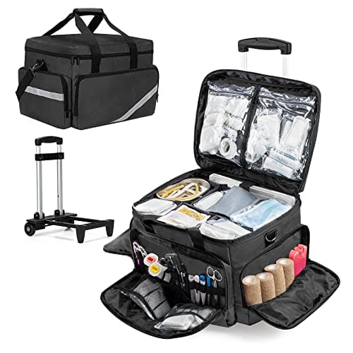 Medical Bag with Detachable Trolley and Removable Dividers for Easy Organization and Mobility in Healthcare