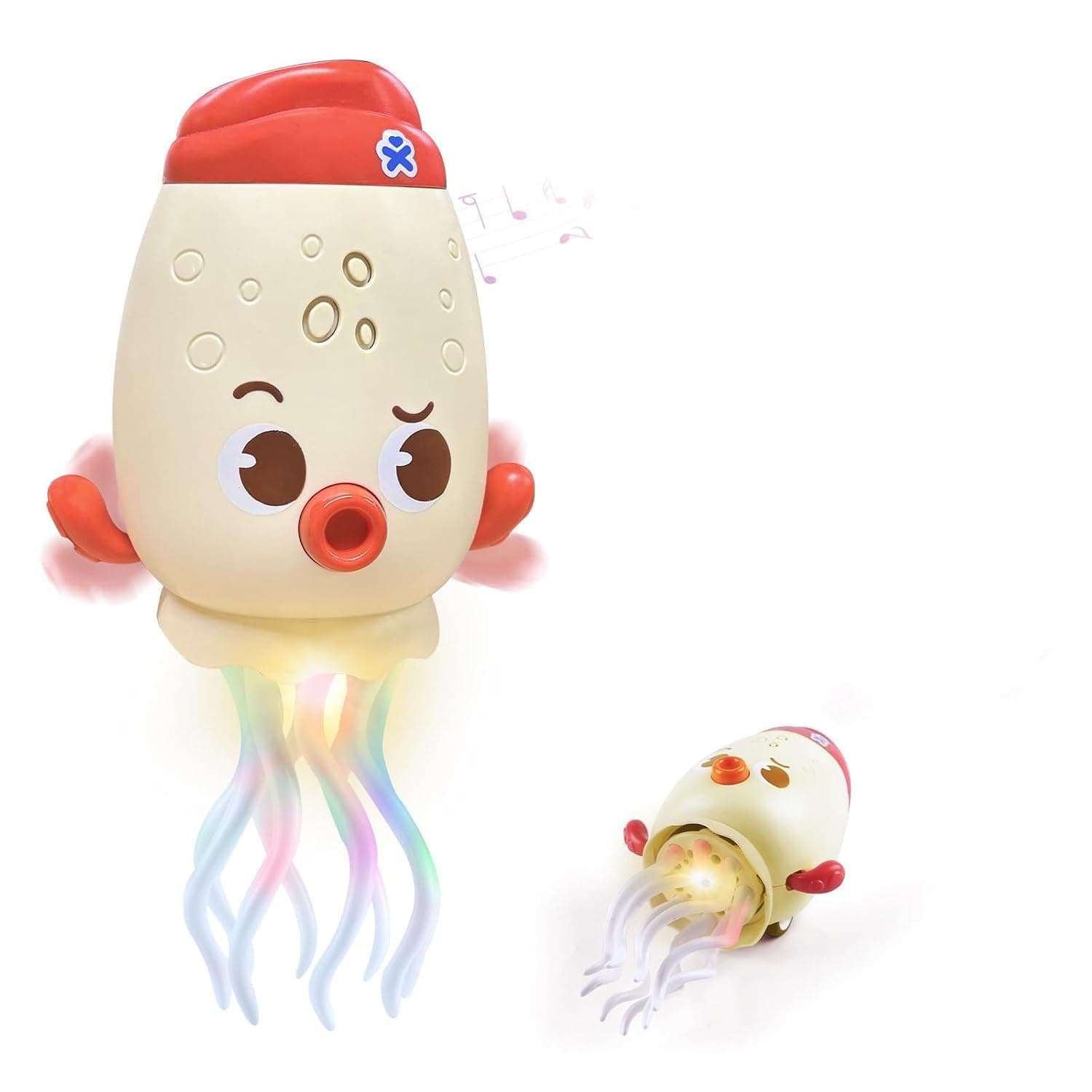 Dancing Octopus Baby Toy with Light and Music, Interactive Electric Crawling and Tummy Time Sensory Toy for 12-18 Months Toddlers, Early Learning Motor Skills Development Gift (Beige)