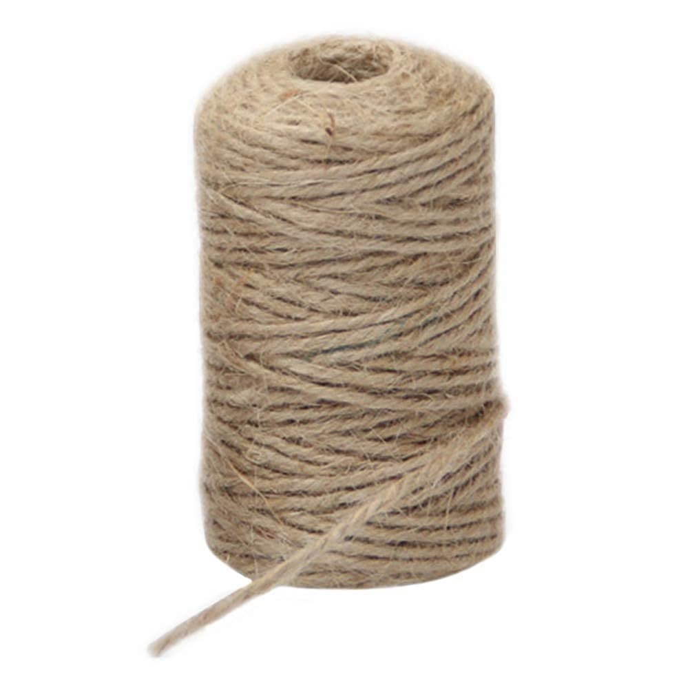 100M Jute Woven Rope Natural Eco friendly Sturdy Wrapping Cords Florists Woven Rope Gift Box String Rope for DIY Craft QiLong