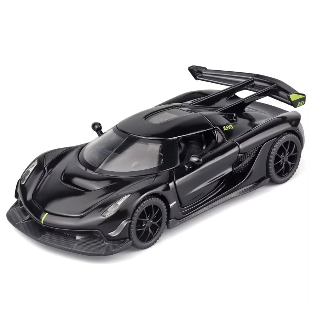 OANMYJJO Toy Cars for Kids 1/32 Koenigsegg Jesko Die Cast Metal Toy Cars,Collectible Koenigsegg Model Car,Pull Back Koenigsegg Toy Car with Light and Music,Cars Toys for Age 3+ Year Old Boys(Black)
