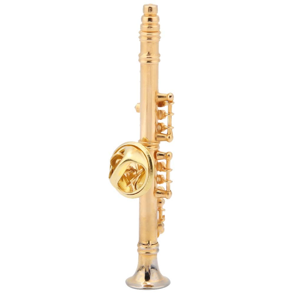 JTLB Clarinet Pins Clarinet 8×4×3 Gold Plating Clarinet Brooch Musical Instrument Brooch Pin With Gift Box