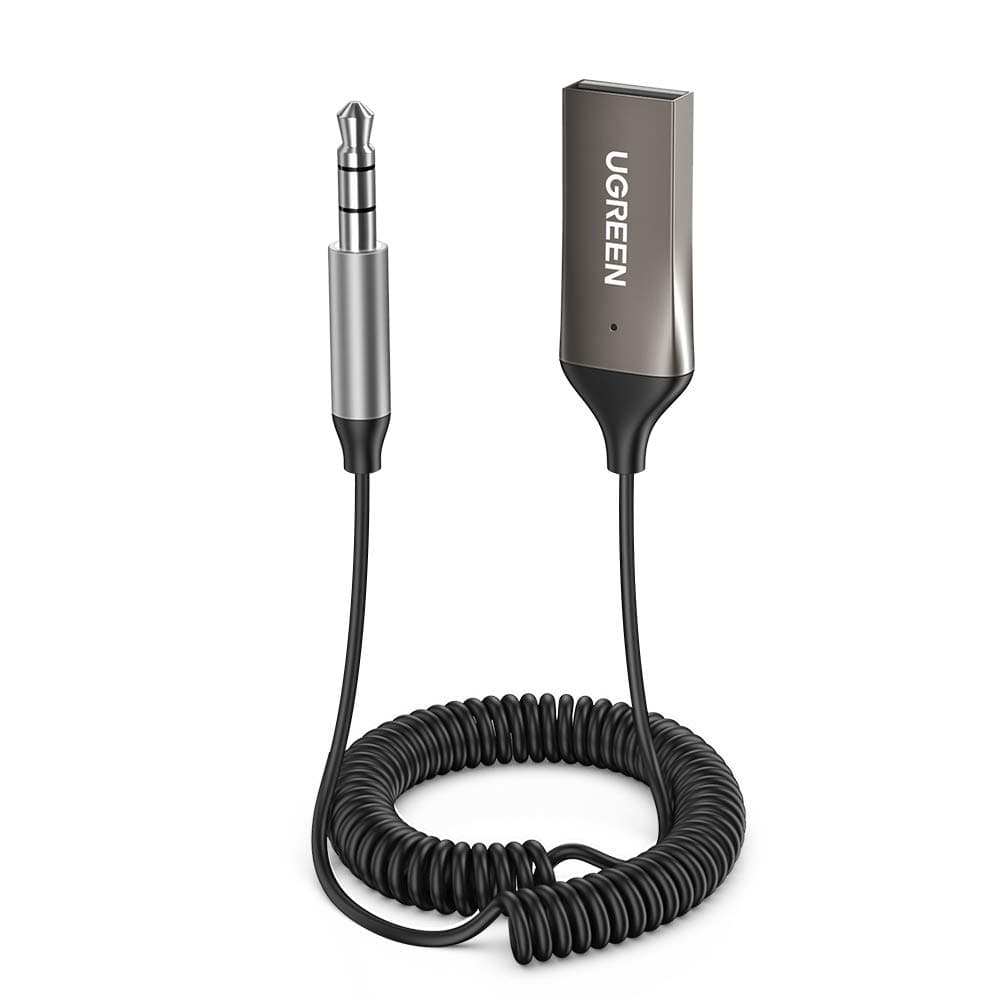 UGREEN Car Bluetooth Receiver 5.3, Aux Bluetooth Adapter 3.5mm Jack Plug & Play Wireless Dongle Receiver with MIC for TV, Car Audio, Home Stereo, Headphone, Speakers, Phone, Laptop