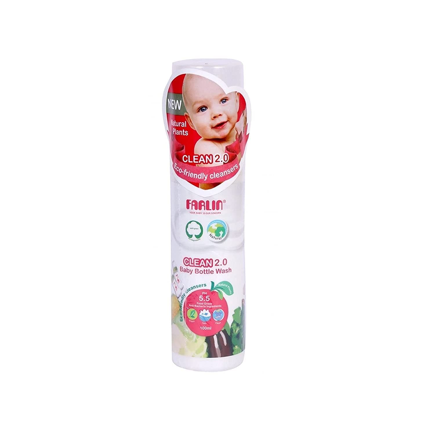 Farlin Baby Bottle Wash, White, 100 mlPack of 1