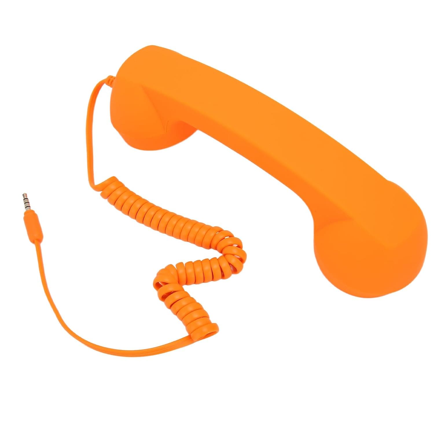 Handset for Cellphone, Retro 3.5Mm Handset Radiation-Proof Wired Cell Phone Receiver for Smartphone Computer (Orange)
