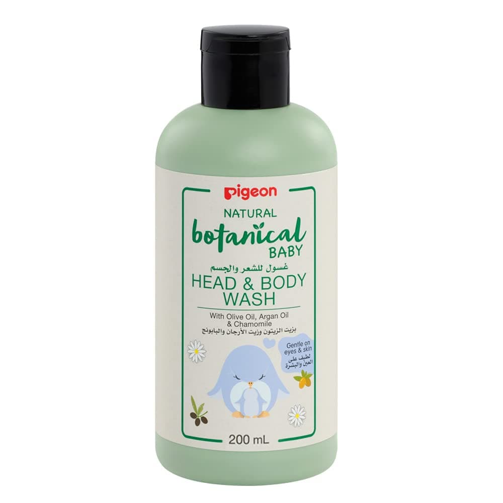 Pigeon Natural Botanical Baby Head & Body Wash, 2-in-1 Wash, 200ml, Multicolor