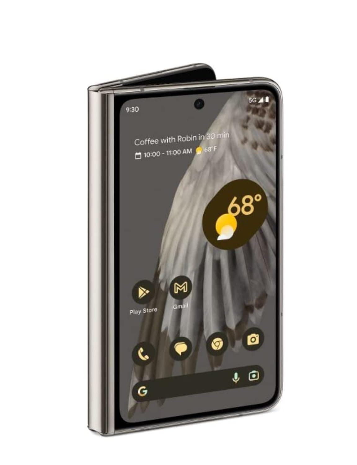 Google Pixel Fold 5G G9FPL Factory Unlocked - Dual SIM (Nano-SIM + eSIM) - Foldable Display Android Smartphone (256GB + 12GB RAM, Porcelain)