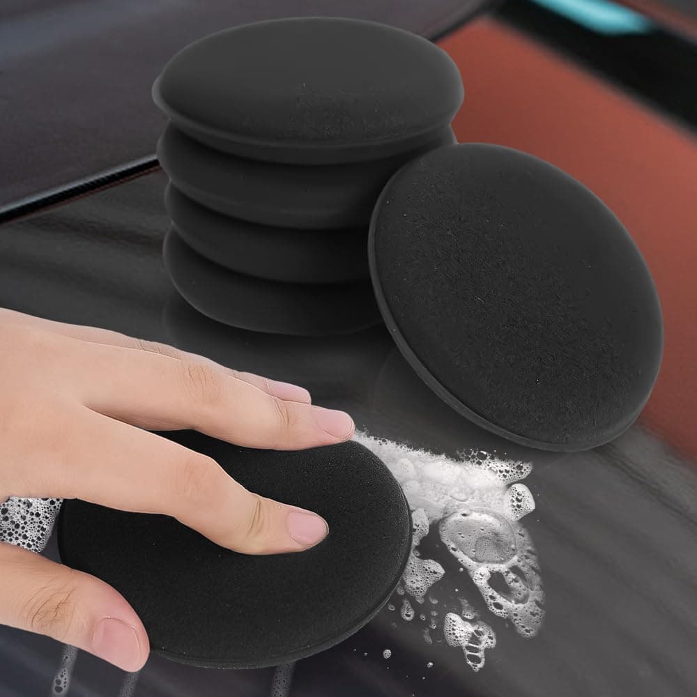 5PCS Microfiber Wax Applicator Pads, Car Wax Applicator, Buffing & Detail Polishing Foam Pads for Car Cleaning and Fine Polishing