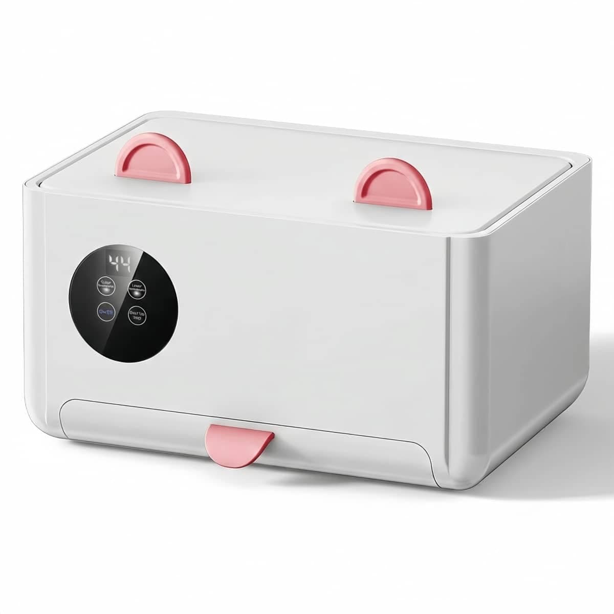 Baby Wipe Holders & Diaper Wipe Warmers - Built-in Makeup Mirror, 2-in-1 Mask & Wipe Heater for Skincare & Baby Care (White)