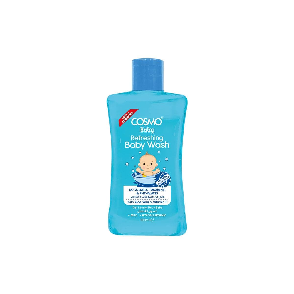 Cosmo Refreshing Baby Wash 100ml, Body Cleanses, Moisturiser, Nourishes, Sulfates Free, Parabens Free, Phthalates Free, Daily Use, All Skin Types, New Born Baby Washes, Baby Care, Skin Care, Body Wash