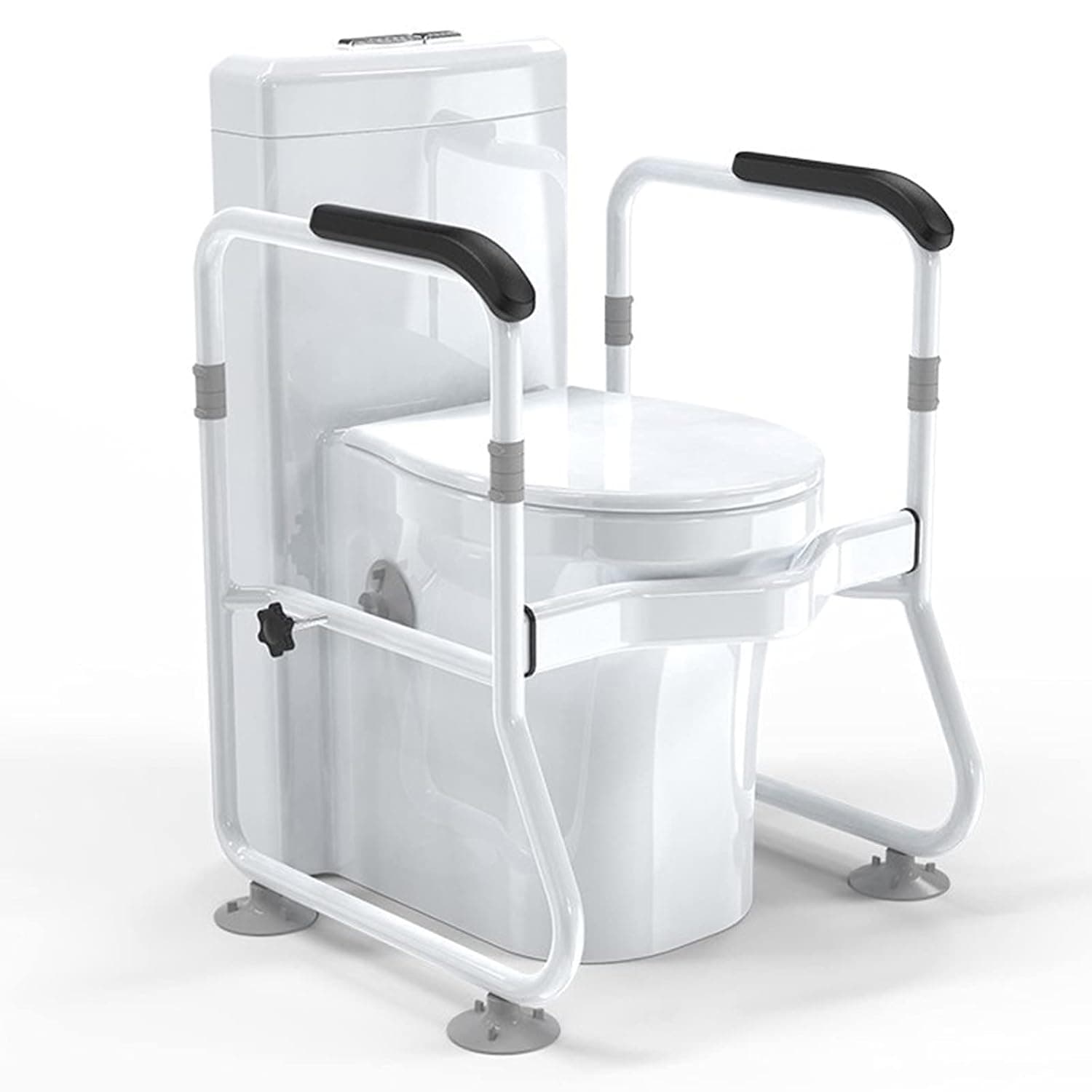 Toilet Safety Rail, Medical Bathroom Safety Frame for Elderly, Handicap and Disabled, Upgrade Large Non-Slip Mat, Fit All Toilets