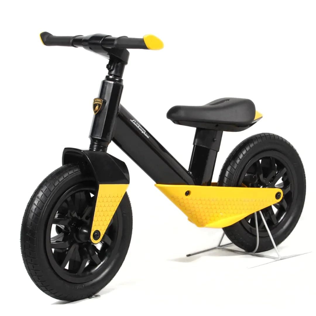 Lamborghini Balance Bike for Kids, 2 Wheels Toddler Bike, Officially Licensed, Baby Bicycle Without Pedal, Adjustable Seat, Durable Build, Infant Ride-on Toys, Age 3+, Perfect for Beginners - Yellow