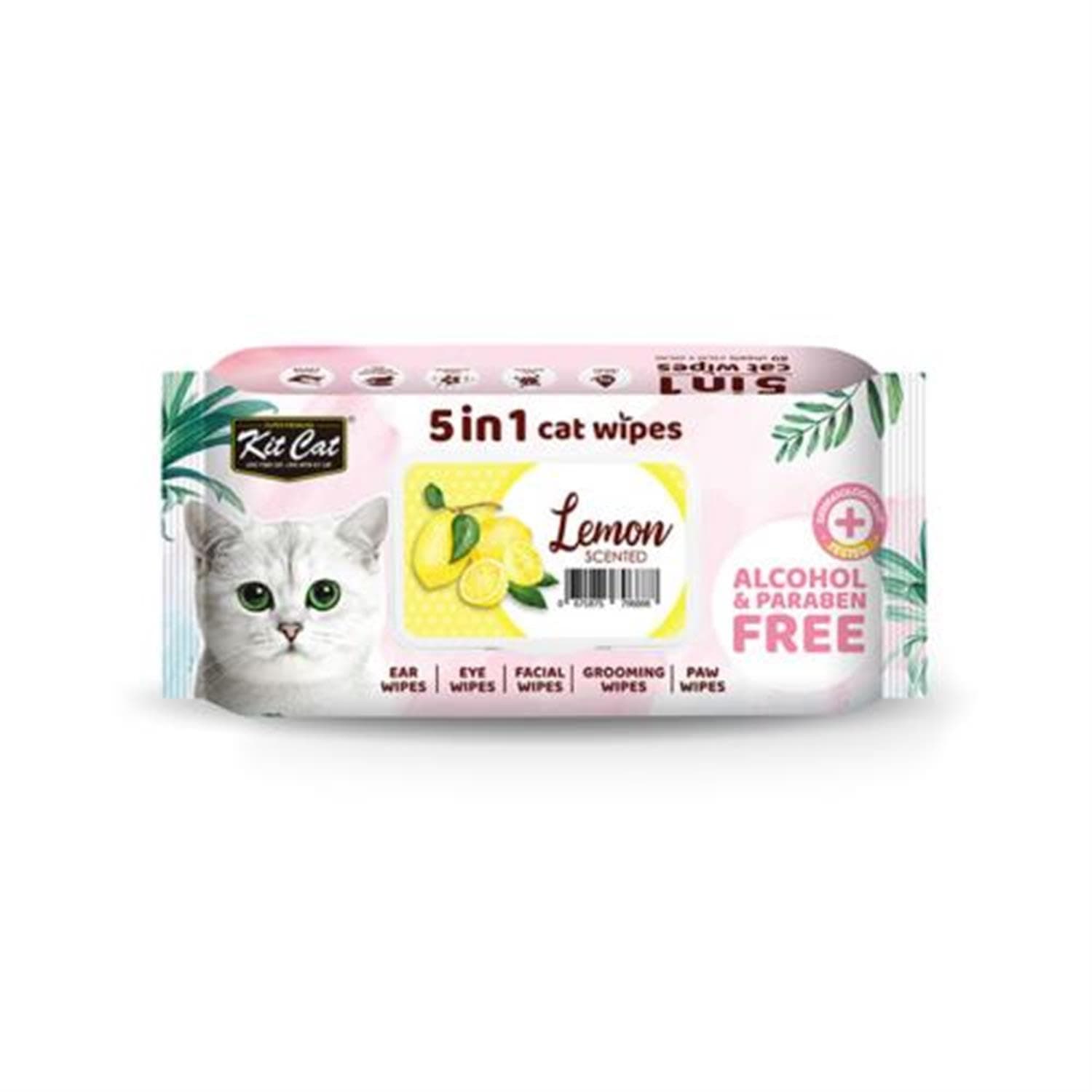 Kit Cat Wet Wipes 5 in 1 Lemon 80 pcs