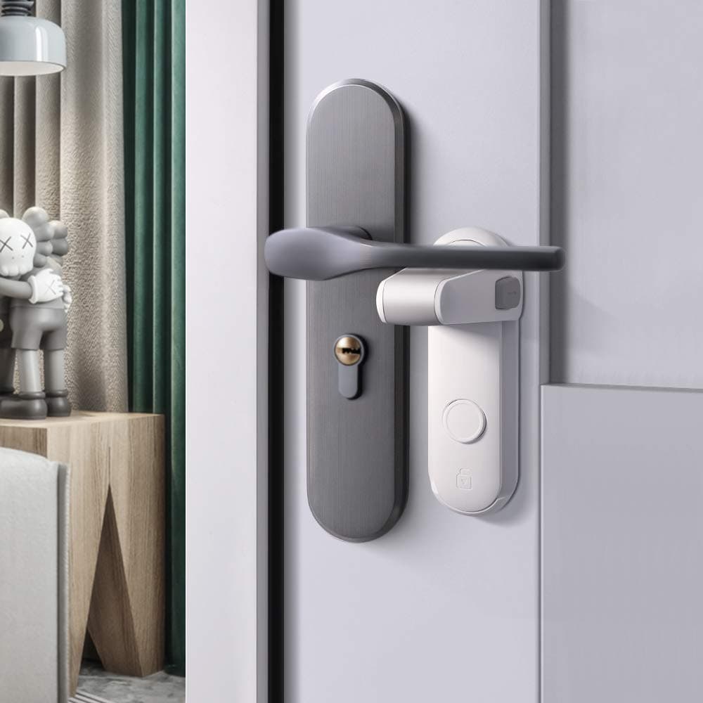 EUDEMON Childproof Door Lever Lock, Baby Safety Door Handle Lock, Easy to Install and Use 3M VHB Adhesive no Tools Need or Drill (White, 2 Pack)