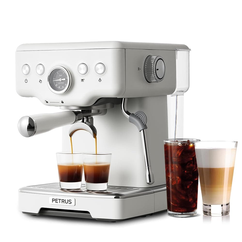 Petrus 15 Bar Espresso Coffee Machine with Intelligent Temperature Control, Low Pressure Pre-Infusion & Italian Pump,Stainless Steel,58MM Portafilter for Latte/Cappuccino