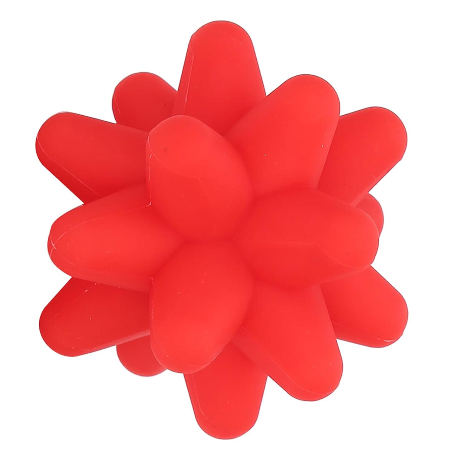 Foot Massage Ball, Soft Spiky Massage Ball, Safe Silicone Spiky Ball for Back, Feet, Waist, Fitness Deep Relaxation, Trigger Massage Point, 3.1in x 3.1in (Red)